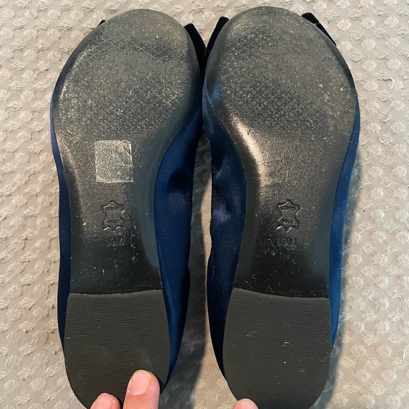 Tory Burch Blue and Black Flats with Fringe - Picture 3 of 5